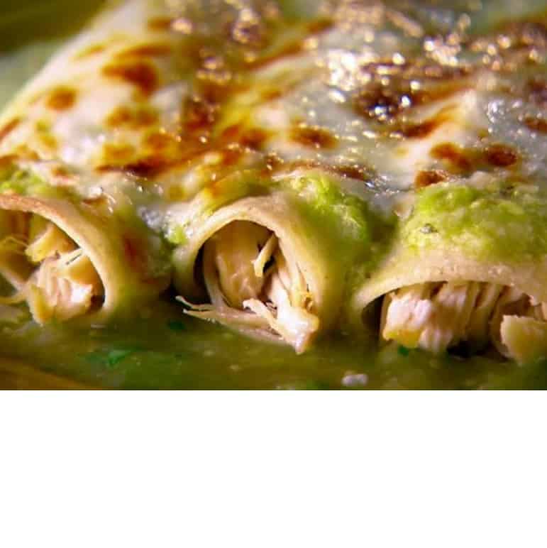 verde enchiladas with green sauce